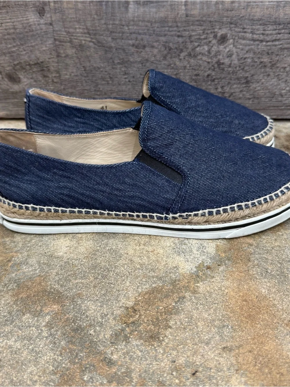 Jimmy Choo Blue Dawn Textured Slip-On Espadrilles